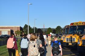 JSHS students walk into school on the first day