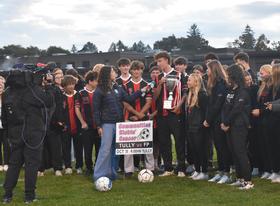 Students being interviewed