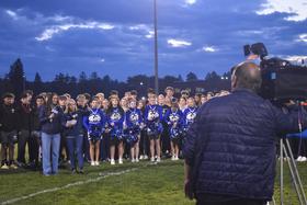 Cheerleaders on the news